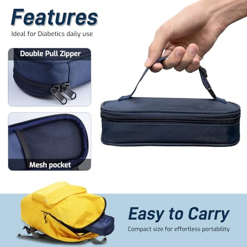 cruxer insulin vial cooler travel casediabetes carrying insulated bag for supplies keep medicine cooldiabetic small bottle protector kit for storageportable mini pack with protective ice brick