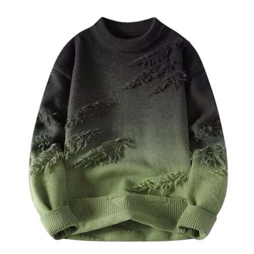 Men Thick O-Neck Sweater for Winter - Casual Knitwear Pullover Autumn and Winter Warmth