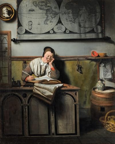 Poster le comptable par Nicolaes Maes tableau toile 60x90cm