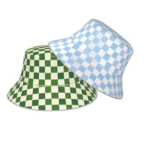Image of Bucket Hat Double-Side-Wear Reversible Sun Hat Beach Travel Hiking for Women Men