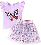 Amazon.com: RETSUGO Baby Girls Skirt Top Set Flutter Sleeve