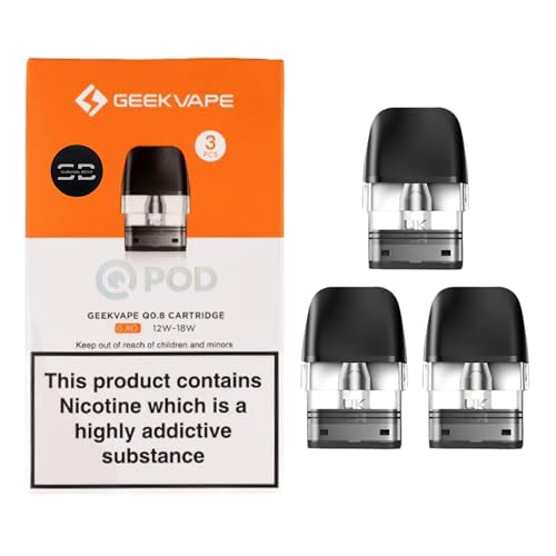 Geekvape Q Pods (0.8) - 3 Pack Geekvape Sonder Vape Replacement Pods - No Nicotine