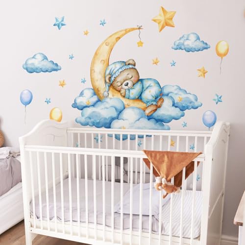 Vinilos Decorativos Bear Sleeping on Moon para Pared miniatura 5