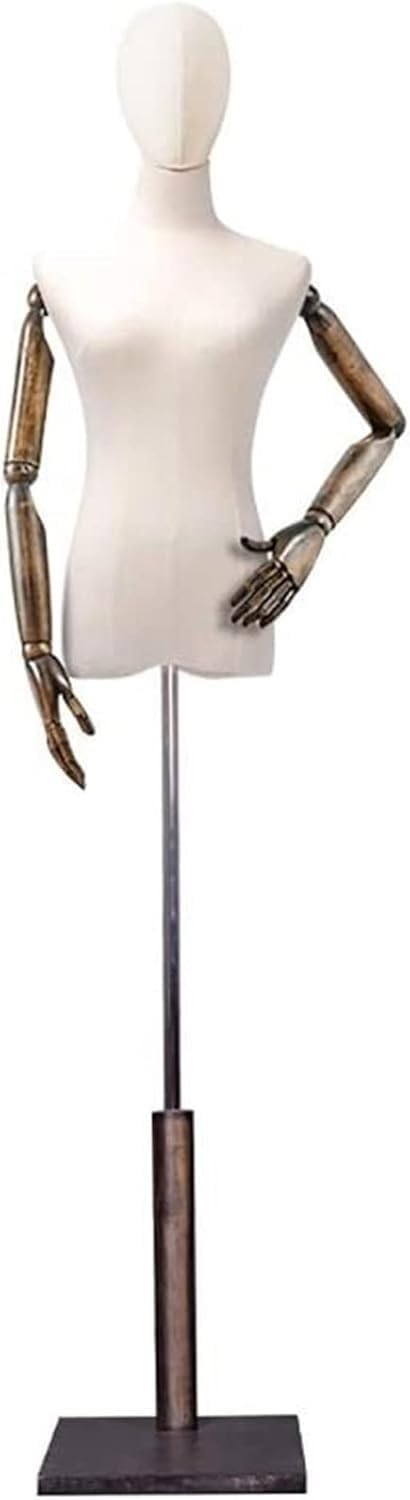 CONGRUI Female Dressmaking Mannequin Tailors Dressform Dummy Clothing Store Model with Wood Base Window Display