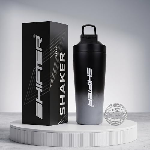 Image of Shifter Stainless Steel Gym Shaker Bottle 750ml | Protein Shaker with Mixer Ball | Leakproof Metal Blender Bottle| Gym, Fitness, Workout, Sports Water Bottle for Men & Women (GREY MULTICOLOR)