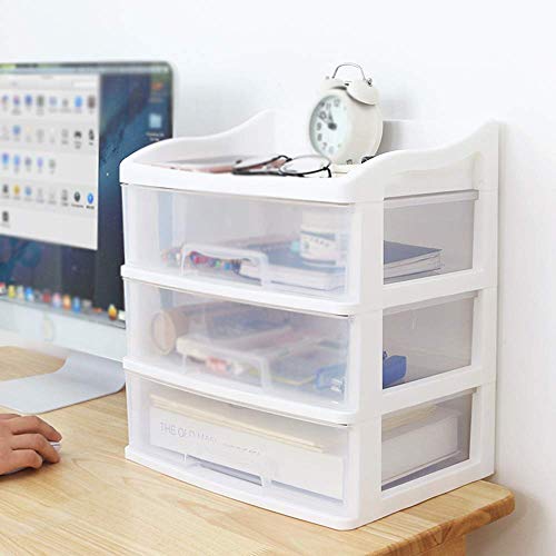 Boîte de rangement en bois massif MU avec tiroir transparent multicouche pour bureau