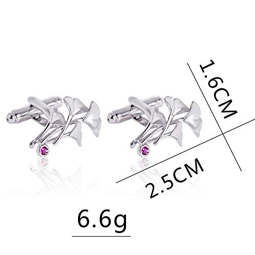 EODNSOFN Heren Business Bruiloft Copper Manchetknopen Creative Ginkgo Frans Shirt Mouw Nagel - Image 3