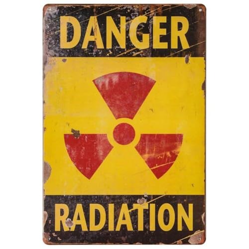 Bemvp Señal De Peligro, Señal De Metal De Hojalata Vintage Militar Aliado De Radiación De Peligro, Carteles Divertidos para Exteriores, Placa Afiche Retro