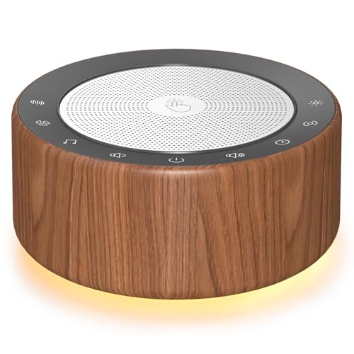 Nursery Lamp with Sound Machine, Mood Lighting, 7 Colors Night Light, 30 Soothing Sounds, White Noises for Baby, Adults. Timer, Plug in, Memory Function, Touch Control