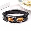 ARICHDUDE Tiger Eye Leather Bracelet for Men Natural Handmade Protection Bracelet Jewelry Gift for Men #2