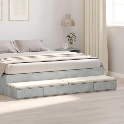 Tiroirs de lit gris béton pour optimiser les petites chambres - 2