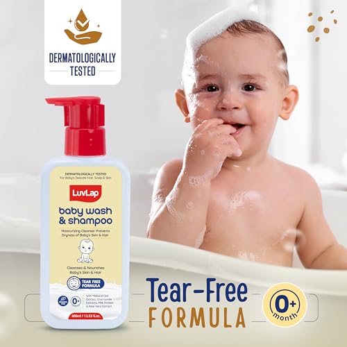 Image of LuvLap Baby Wash & Shampoo 400 ml + Baby Cream 100 gm Combo Set
