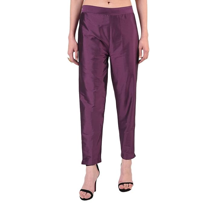 pilku Women Satin Purple Trouser Pant-picture-51