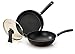 Happycall 5 Layer Diamond Nonstick Pan and Wok 3-piece Set, 12inch, PFOA-Free, Cookware Set, Dark Brown