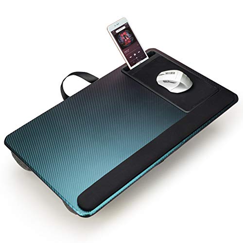 Lap Desk for Laptop, Home Office Laptop Desk for Bed Couch with Mouse Pad, Wrist Rest and Phone Holder - Fits Up to 17 Inch Laptops -Green-Purple