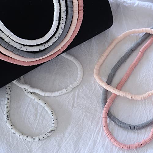 HERZWILD ca.3600pcs Heishi Beads Colorful 6mm Clay Beads for Threading 10 Strands Clay Beads Set for Chocker Necklace - Image 3