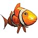 Remote Control Shark Toys Swimming Fish RC Animal Toy Infrared RC Fly Air Balloons Clown Fish Toy Gifts Party Decoration Balloon ANTI-GRAVITY INDOOR TOY HOVERS and FLOATS in MID-AIR (Orange)