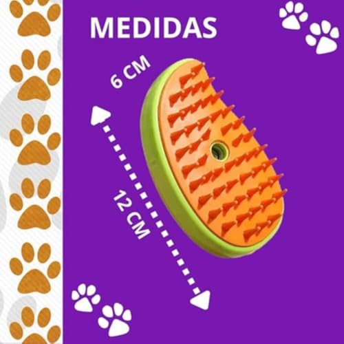 Escova Pet para Cães e Gatos Vaporizada 3 em 1 Elétrica Recarregável Massageadora Auto Limpante Pent