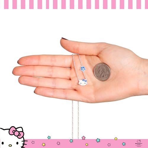 SALLY ROSE Sanrio Hello Kitty Birthstone Necklace 18" - Silver Plated Hello Kitty Necklace with Birthstone Officially Licensed3