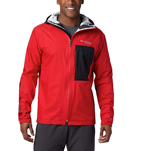Columbia Men's Rogue Runner Wind Jacket, Red Spark, Black, Medium