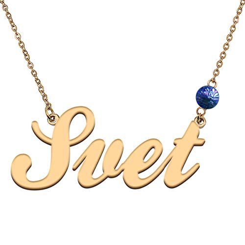 HUAN XUN Custom Choker Birthstone Svet Name Necklace Best