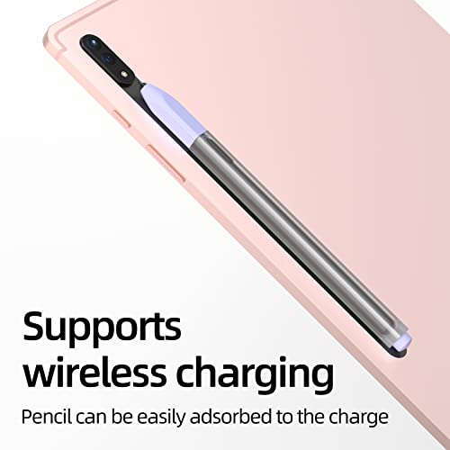 Image of Compatible with Samsung Galaxy Tab S7 /S7+ /S7 FE /S8 /S8+ /S8 Ultra /S9 /S9+ /S9 Ultra Pencil Case S Pen Case, Silicone Translucent Non-Slip Cover.?Lavender?
