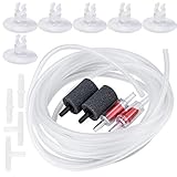 Zaleonline Aquarium Luftpumpe Zubehör Set 4 m Luftschlauch 2 Luftsteine 2 Rückschlagventile 4 Anschlüsse 6 Saugnäpfe für Aquarium Fish Tank