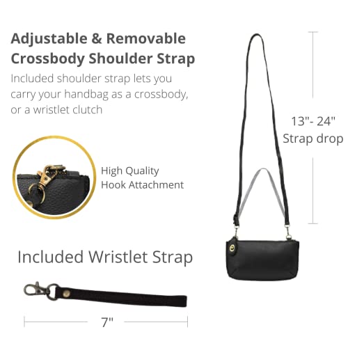 Image of Joy Susan Women's Fashion Purse Mini Crossbody Wristlet Clutch Handbag - Black