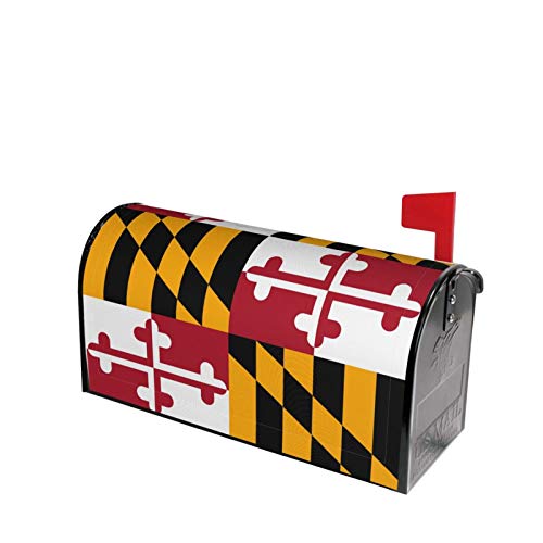 Image of Dujiea Maryland Flag Mailbox Wraps - Waterproof Magnetic Post Box Cover, Large Size 25.5 inch L x 21 inch W - Garden Yard Outside Farmhouse Home Decor
