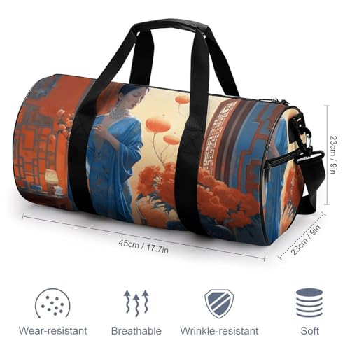 Sac de voyage oriental en toile de coton blanche de haute qualité 45cm