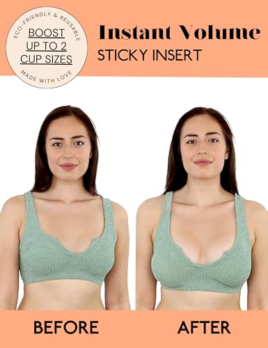 Image of Double-Sided Sticky Bra Pads Inserts Ultra Instant Volume Push up Stick on Bra for Women Swimsuit Bikini Dresses