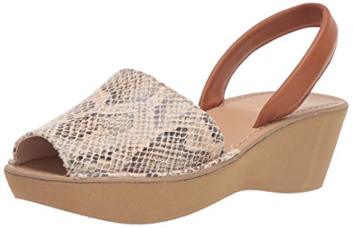 Kenneth Cole REACTION Women's Fine Glass Slingback Platform Sandal Wedge, Taupe Multi, 6.5