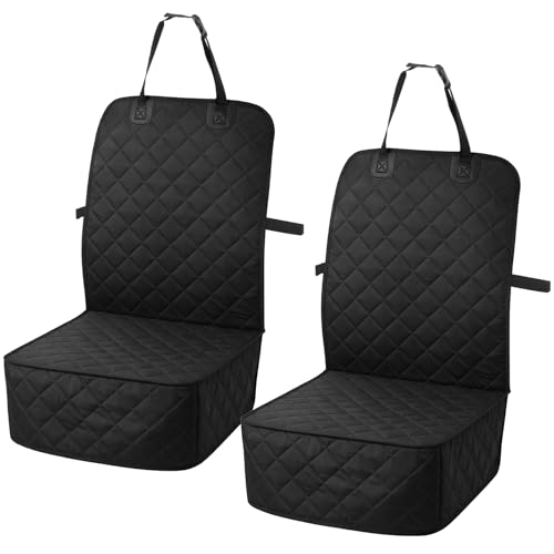 2 Pack Front Dog Car Seat Cover, Waterproof 600D Oxford Pet Car Front Seat Protector with Side Flaps, Nonslip ScratchProof Captain Chair Seats Cover for Cars Trucks SUVs, Standard Size - image 8