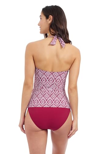 Profile by Gottex Cruise Women’s Halter Tankini in Brick and White Print with Soft Cups, Underwire, and Full Lining Essential2