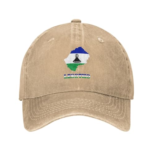 Casquette Hip Hop Drapeau du Lesotho Carte du Lesotho Casquette De Baseball Protection Solaire Chapeau De Golf Réglable Chapeaux Pare-Soleil pour Camping, Hip Pop, Sport