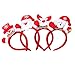 BESTOYARD 4 Pezzi di Natale Fasce Luminose Babbo Natale Pupazzo di Neve Renna Cappello di Orso Fascia di Natale Photo Booth Puntelli per Bambini Regali per Adulti Festa di Natale Costume Cosplay