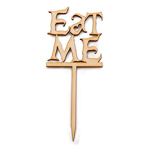 50pcs Wooden 'Eat Me' Cupcake Toppers - Image 3