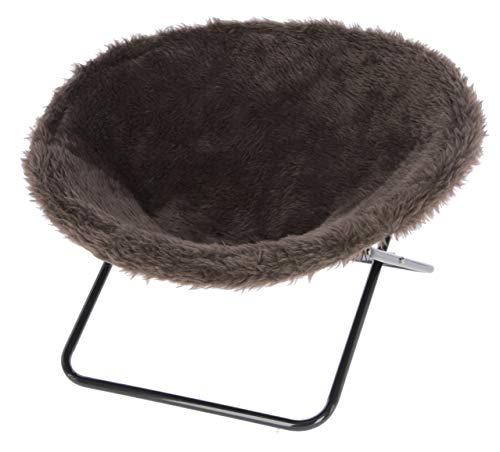 Kerbl Pet Liegemulde Sharon, Katzenbett, Katzenliege, braun, 40cm, Ø50cm, Polyester, stabiles Metallgestell, Katzen, klappbar