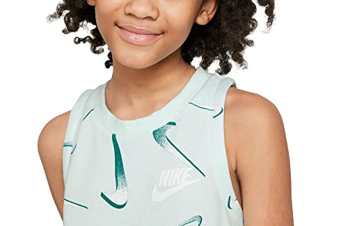 Nike Sportswear Big Kids' (Girls') French Terry Printed Tank (Small, Barely Green/White)3