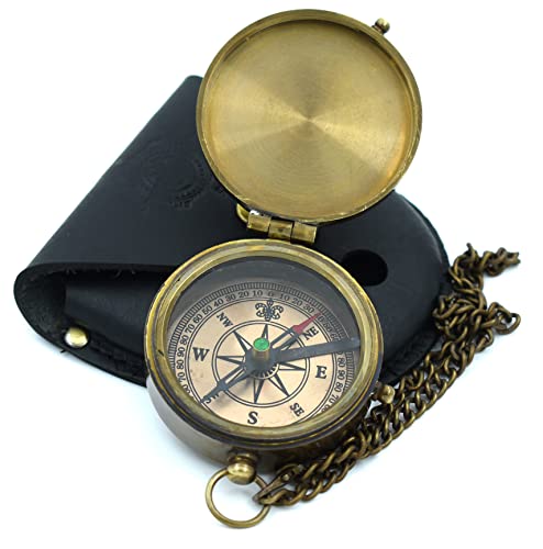 Brass Compass W/Joshua1:9,Confirmation Christian Gifts For Women Jesus Religious Gift For Teen Girls Birthday For Mom Grandma Graduation Easter Gifts For Daughter Son W/Bible Verse #TOP2