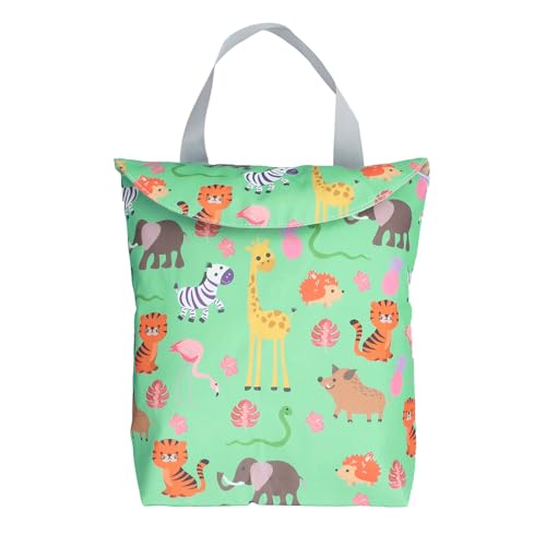 LIBAIDZ 1 Pcs Bolsas Impermeables Guarderia,Bolsa de Pañales,Bolsa Ropa Sucia Guarderia,Bolsas Tela Ropa de Infantil,Bolsas Impermeables Bebe para Viaje,Playa,Gym,Piscina
