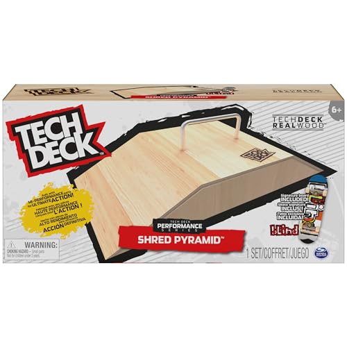 TECH DECK Performance Series Shred Pyramide Set mit Metallschiene und exklusivem blinden Griffbrett aus Echtholz - Kinderspielzeug für Jungen und Mädchen ab 6 Jahren