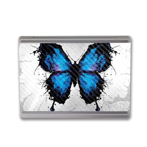 Image of MightySkins Carbon Fiber Skin Compatible With Microsoft Surface Laptop Go 3 (2023) Full Wrap Kit - Butterfly Splash | Protective, Durable Textured Carbon Fiber Finish | Easy To Apply | Made in the USA