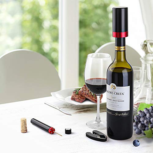 Quntis Electric Wine Bottle Stopper, Automatic Vacuum Wine Saver, Wine Bottle Plug with Silicone, Reusable Wine Corks, Decorative Wine Preserver, Bottle Sealer Keeps Wine Fresh, Best Gift Accessories - Thumbnail 4