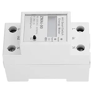 Ubersweet Single Phase Energy Meter, Timing Function Energy Meter for Single Phase Energy Meter for Remote LCD Digital Metering Switch(60A, Transl)'