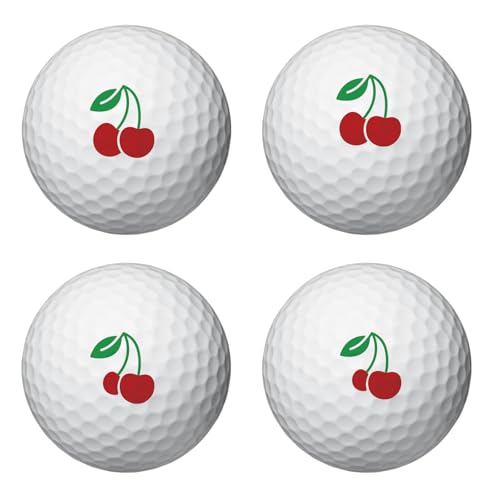 Pligreat 32 Pcs Golf Ball Markers Red Cherry Golf Ball Marking Stickers For Identify Golfs Balls 2 Sheets Fruit Golfing Balls Customise Markers Golfer Gift Golfing Accessories