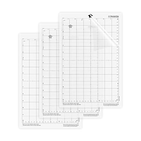 3Pcs Standardgrip Silhouette Cutting Mat, 8 x 12 inch Cameo Cutting Mat Self Healing Cutting Mat for Craft Sewing Scrapbooking Cover