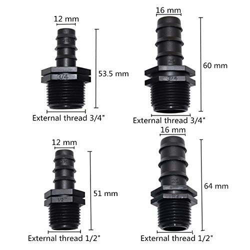 10 Connettori Diritti Per Tubi Da Irrigazione – Riduzione Da DN20 A DN16 – Adattatori In Plastica Per Giardinaggio - 4