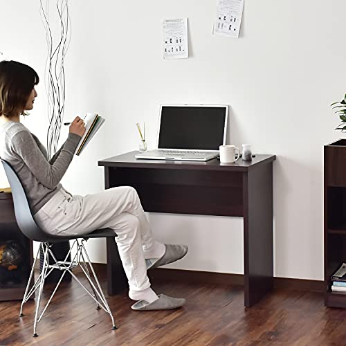 DORIS ドリス パソコンデスク PCデスク ワークデスク 省スペース コンセント付き コード収納 幅80 奥行き45cm 高さ74cm 学習机 勉強机 塾 作業台 ダークブラウン ララ80【15448】