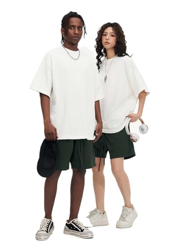 Men's Oversized Cotton t Shirt Heavyweight Tee Casual Crew Neck Short Sleeve Loose Summer Basic Tops4
